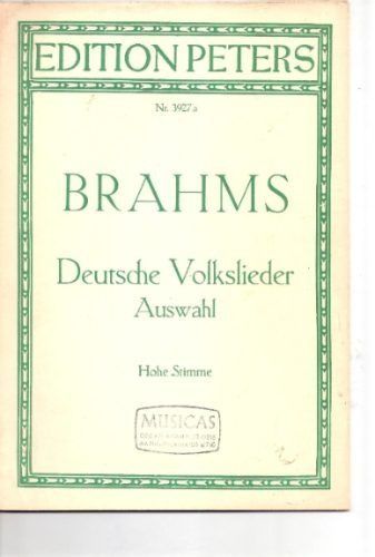 Livro Brahms Deutsche Volkslieder Auswahl 20 Canções