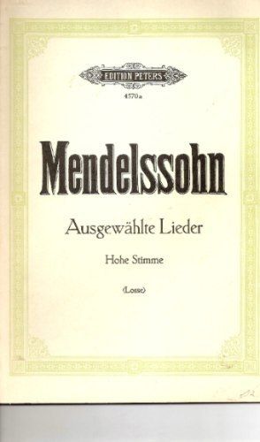 Livro Música Mendelssohn Ausgewahlte Lieder