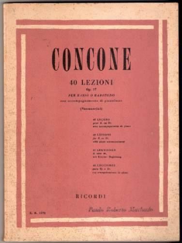 40 Lições Canto Concone Para Baixo & Barítono Piano Canto